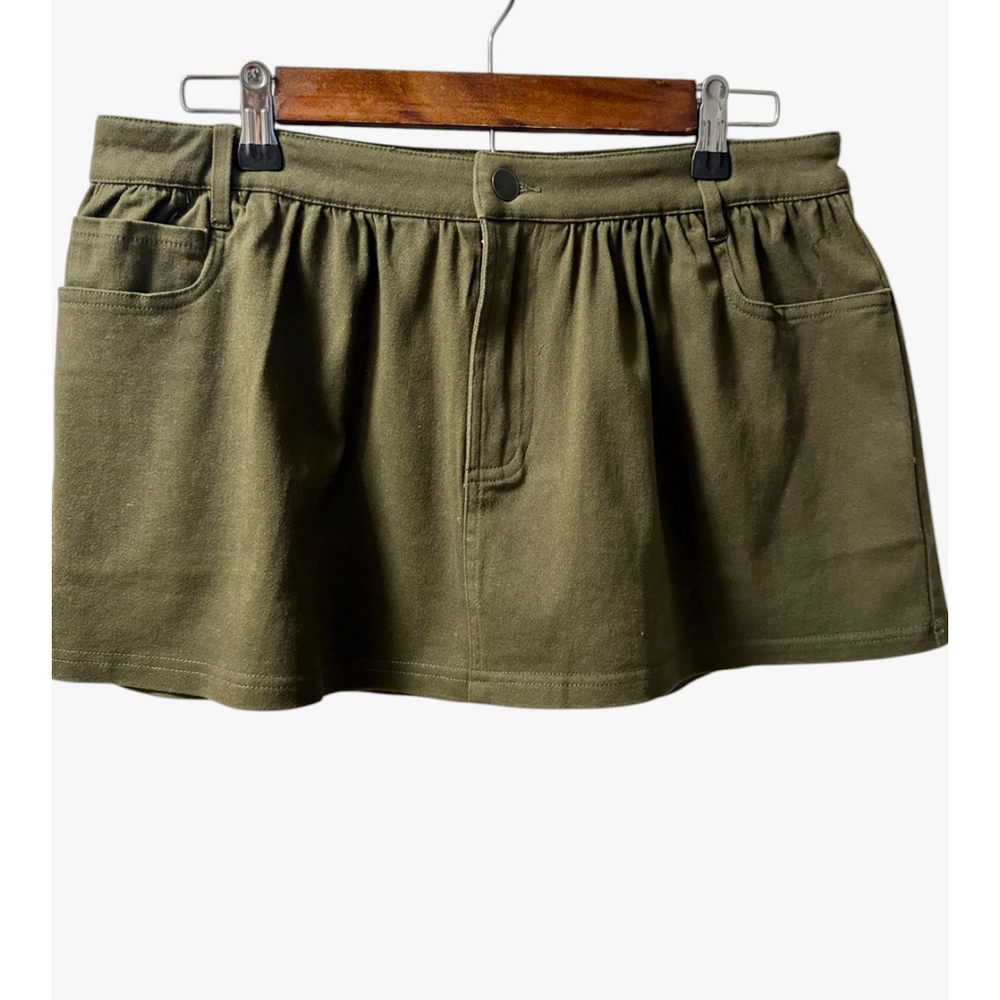 New Micro Mini Army Green Skirt Size Medium, Dolls Kill